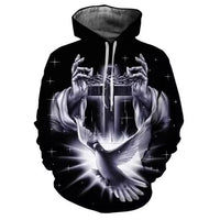 men's hooded 3D digital printing sweater, men's 3D digital printing hooded sweater pullover
