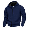 Men's Velvet Hooded Zipper Casual Sweatshirt