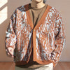 Men Jacquard Sweater Loose Long Sleeves