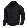 Men's Velvet Hooded Zipper Casual Sweatshirt