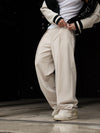 Men High-waisted Pleated Casual Pants