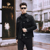 Men Suede Leather Jacket long sleeve