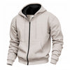 Men's Velvet Hooded Zipper Casual Sweatshirt
