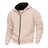 Men's Velvet Hooded Zipper Casual Sweatshirt